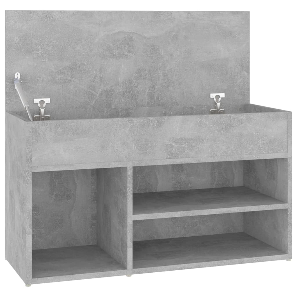 808751 vidaXL Shoe Bench Concrete Grey 80x30x45 cm Engineered Wood