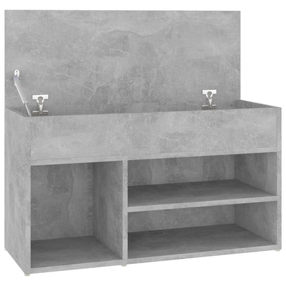 808751 vidaXL Shoe Bench Concrete Grey 80x30x45 cm Engineered Wood