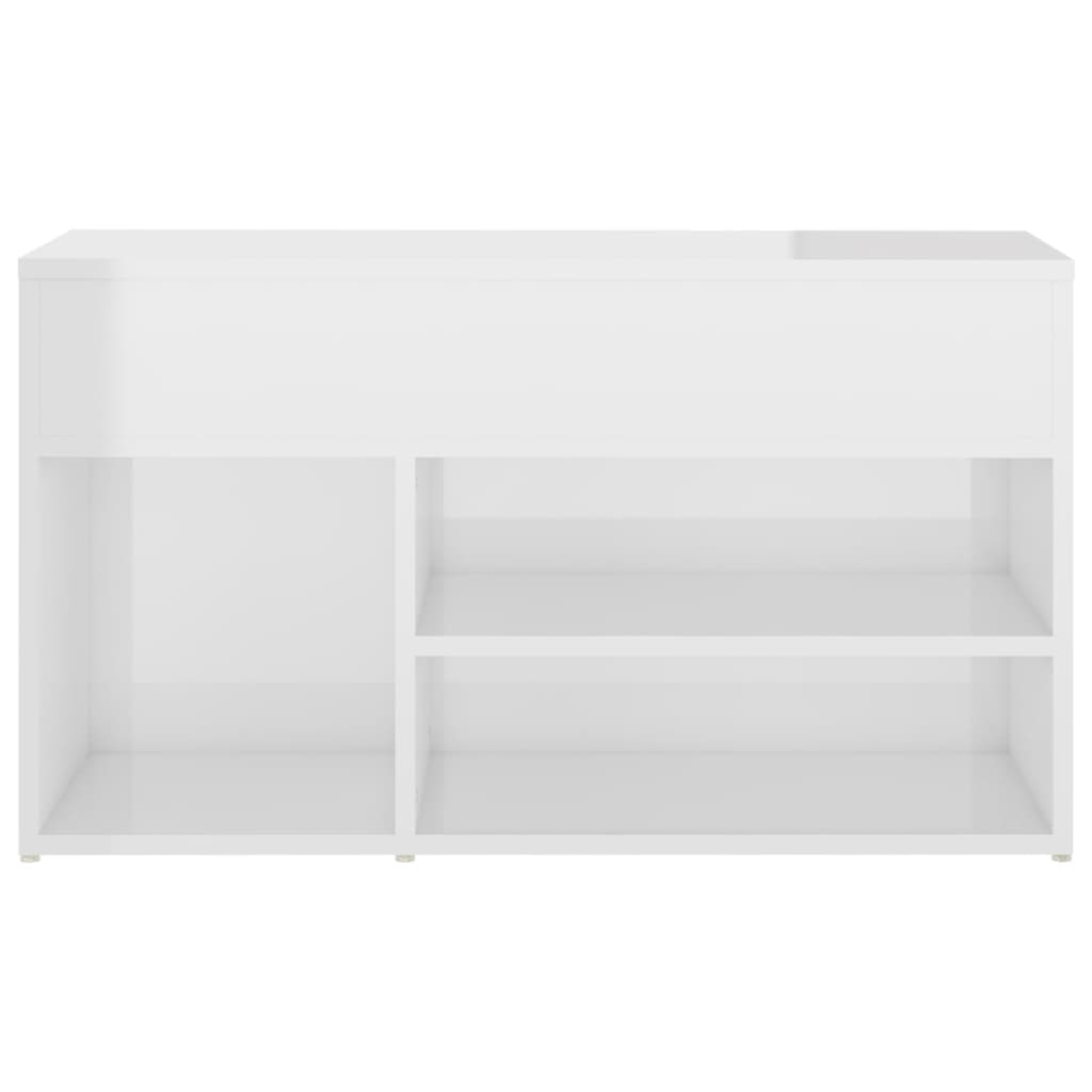 808753 vidaXL Shoe Bench High Gloss White 80x30x45 cm Engineered Wood