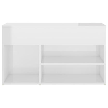 808753 vidaXL Shoe Bench High Gloss White 80x30x45 cm Engineered Wood