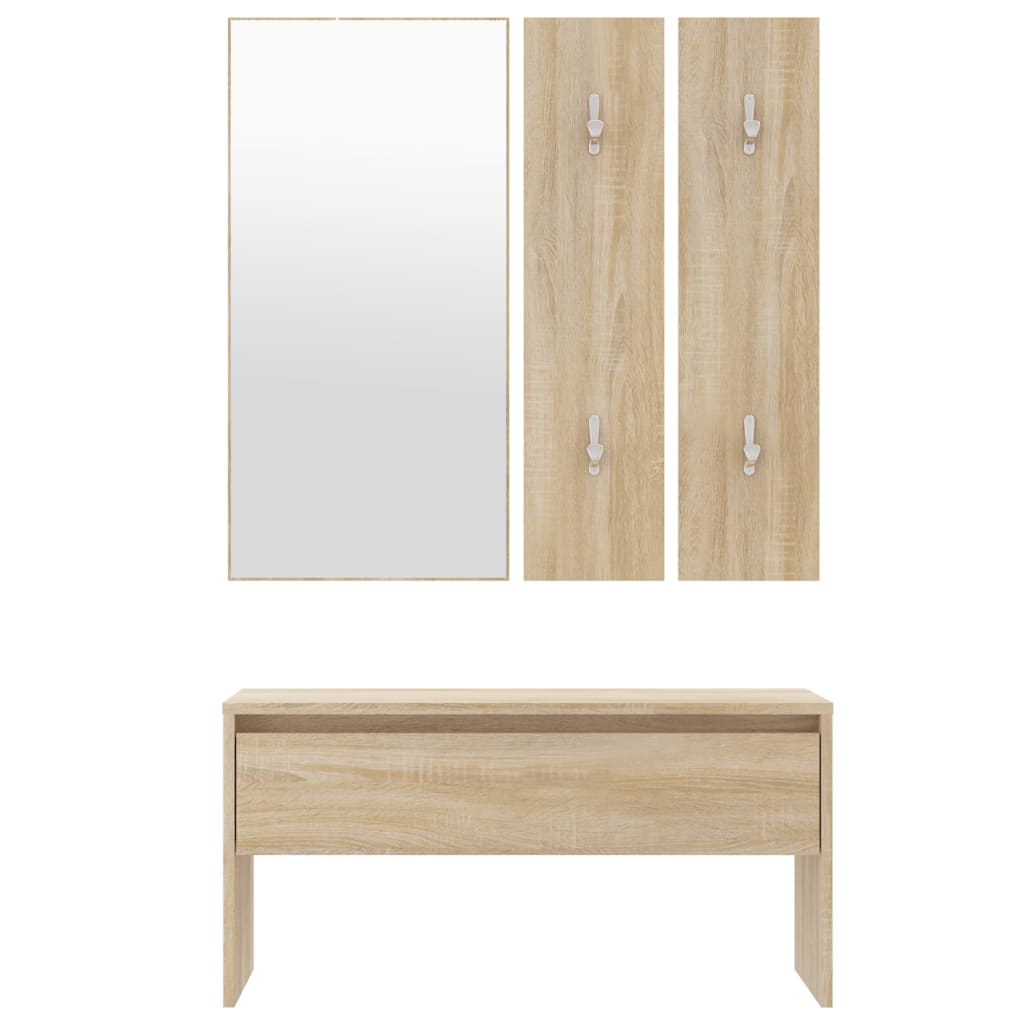 vidaXL Hallway Furniture Set Sonoma Oak Engineered Wood