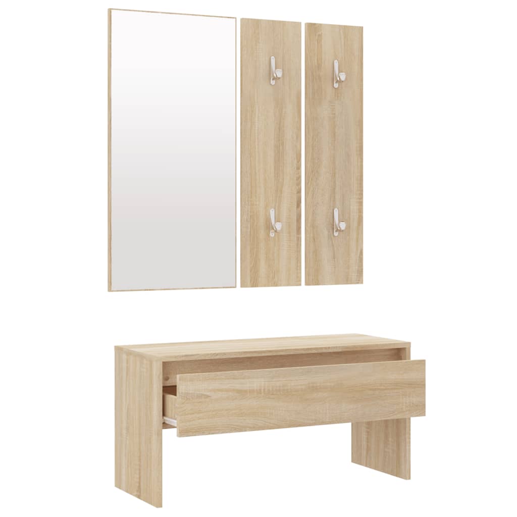 vidaXL Hallway Furniture Set Sonoma Oak Engineered Wood