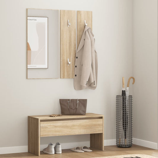 vidaXL Hallway Furniture Set Sonoma Oak Engineered Wood