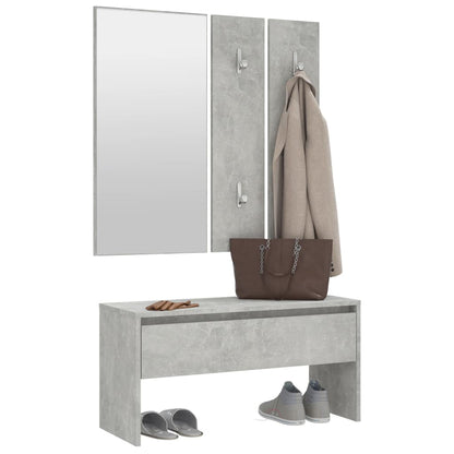 vidaXL Hallway Furniture Set Concrete Grey Engineered Wood