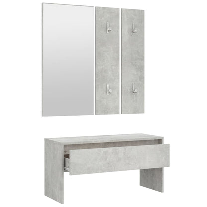 vidaXL Hallway Furniture Set Concrete Grey Engineered Wood