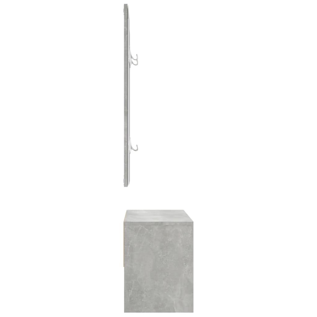 vidaXL Hallway Furniture Set Concrete Grey Engineered Wood