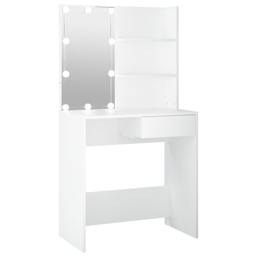 vidaXL Dressing Table with LED White 74,5x40x141 cm