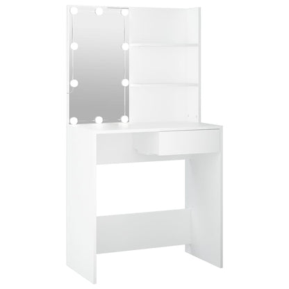 vidaXL Dressing Table with LED White 74,5x40x141 cm
