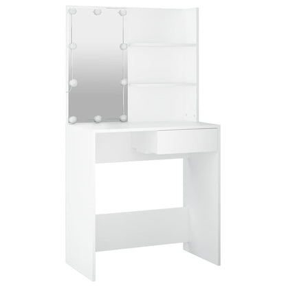 vidaXL Dressing Table with LED White 74,5x40x141 cm