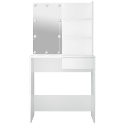 vidaXL Dressing Table with LED White 74,5x40x141 cm