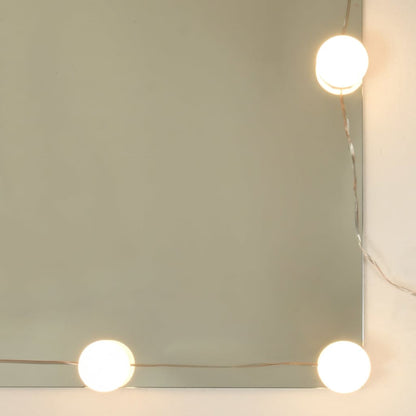 vidaXL Dressing Table with LED Black 74.5x40x141 cm