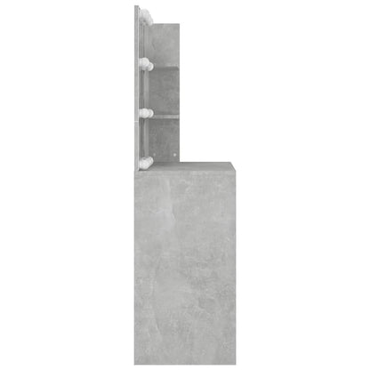 vidaXL Dressing Table with LED Concrete Grey 74.5x40x141 cm