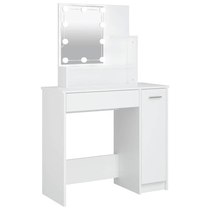 vidaXL Dressing Table with LED White 86.5x35x136 cm
