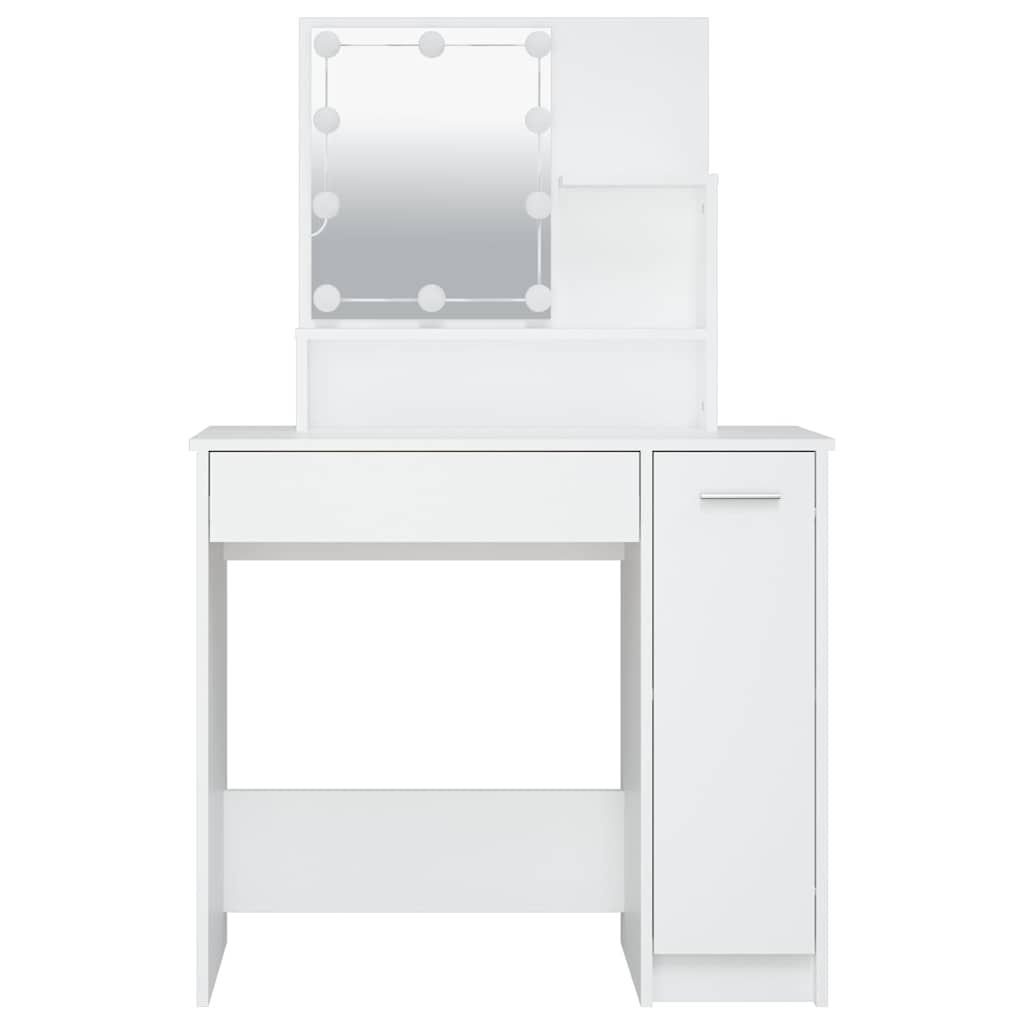 vidaXL Dressing Table with LED White 86,5x35x136 cm