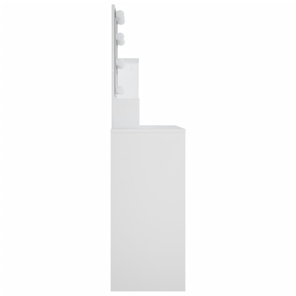 vidaXL Dressing Table with LED White 86.5x35x136 cm