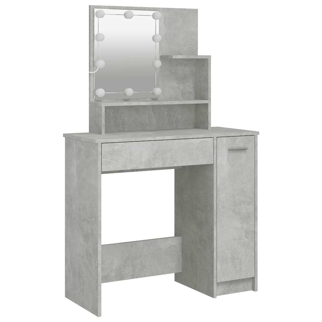 vidaXL Dressing Table | Concrete grey | Engineered wood, acrylic | Standard