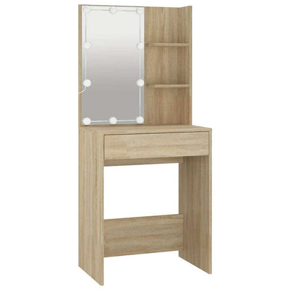vidaXL Dressing Table with LED Sonoma Oak 60x40x140 cm