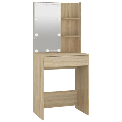 vidaXL Dressing Table | Sonoma oak | Engineered wood, acrylic | Medium