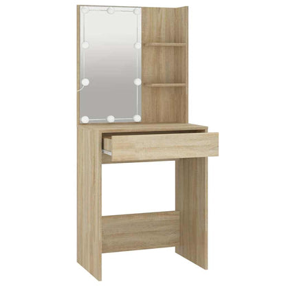 vidaXL Dressing Table | Sonoma oak | Engineered wood, acrylic | Medium