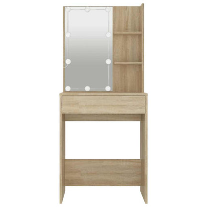 vidaXL Dressing Table | Sonoma oak | Engineered wood, acrylic | Medium