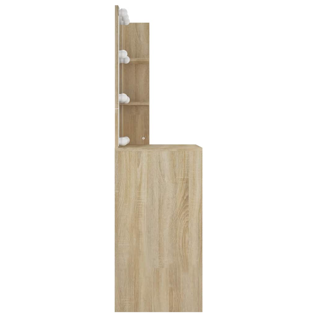 vidaXL Dressing Table | Sonoma oak | Engineered wood, acrylic | Medium