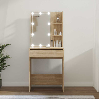 vidaXL Dressing Table | Sonoma oak | Engineered wood, acrylic | Medium