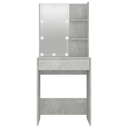 vidaXL Dressing Table with LED Concrete Grey 60x40x140 cm