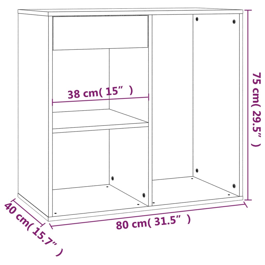 vidaXL Cosmetic Cabinet | Sonoma Oak | Engineered Wood | Medium
