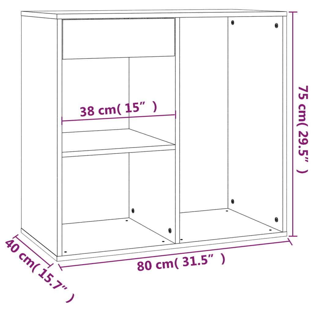 vidaXL Cosmetic Cabinet High Gloss White 80x40x75 cm Engineered Wood