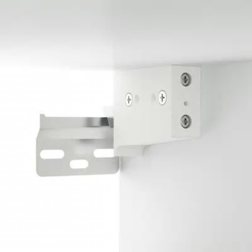vidaXL Mirror Cabinet with LED White 76x15x55 cm