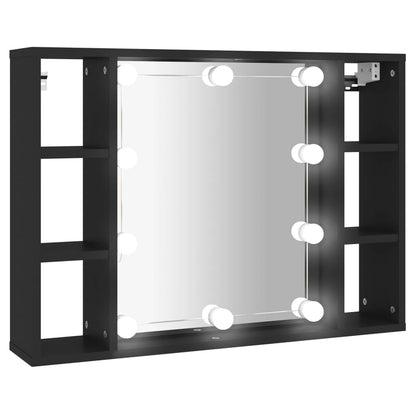 vidaXL Mirror Cabinet | Black | Engineered wood, acrylic | Medium