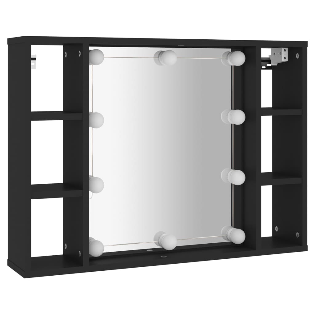 vidaXL Mirror Cabinet | Black | Engineered wood, acrylic | Medium