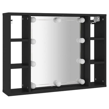vidaXL Mirror Cabinet | Black | Engineered wood, acrylic | Medium