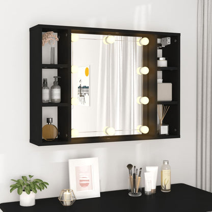 vidaXL Mirror Cabinet | Black | Engineered wood, acrylic | Medium
