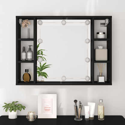 vidaXL Mirror Cabinet | Black | Engineered wood, acrylic | Medium