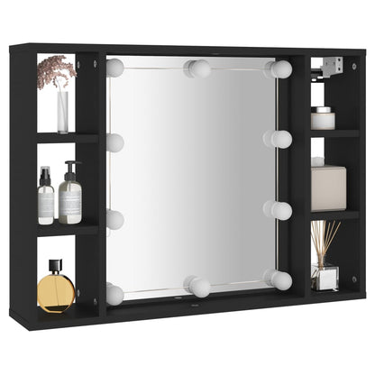 vidaXL Mirror Cabinet | Black | Engineered wood, acrylic | Medium