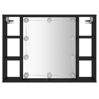 vidaXL Mirror Cabinet | Black | Engineered wood, acrylic | Medium