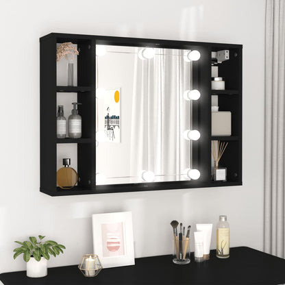 vidaXL Mirror Cabinet | Black | Engineered wood, acrylic | Medium
