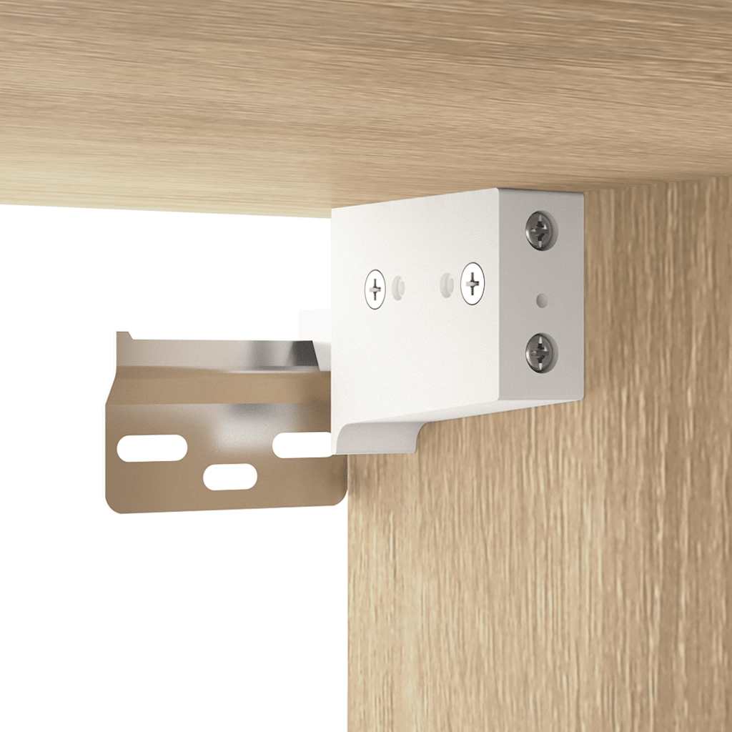 vidaXL Mirror Cabinet with LED Sonoma Oak 91x15x76.5 cm