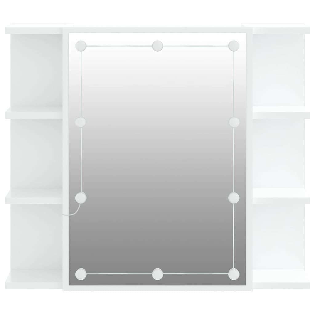 vidaXL Mirror Cabinet with LED White 70x16.5x60 cm