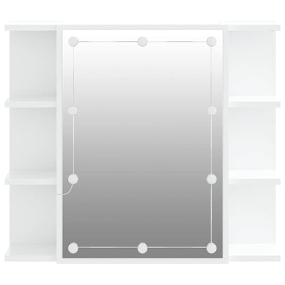 vidaXL Mirror Cabinet with LED White 70x16.5x60 cm