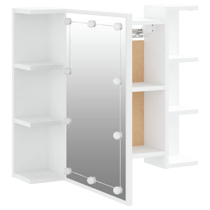 vidaXL Mirror Cabinet with LED White 70x16.5x60 cm