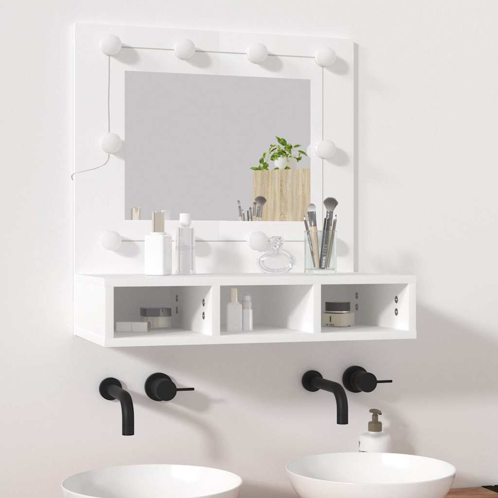 vidaXL Mirror Cabinet with LED White 60x31,5x62 cm