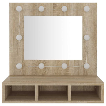 vidaXL Mirror Cabinet with LED Sonoma Oak 60x31.5x62 cm