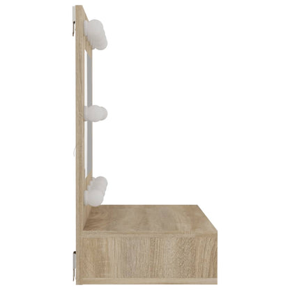 vidaXL Mirror Cabinet with LED Sonoma Oak 60x31.5x62 cm