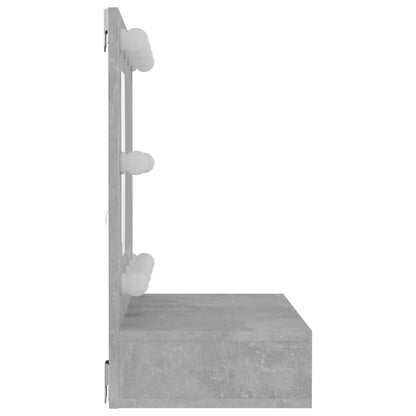 vidaXL Mirror Cabinet with LED Concrete Grey 60x31.5x62 cm