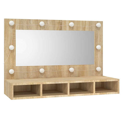 vidaXL Mirror Cabinet with LED Sonoma Oak 90x31,5x62 cm