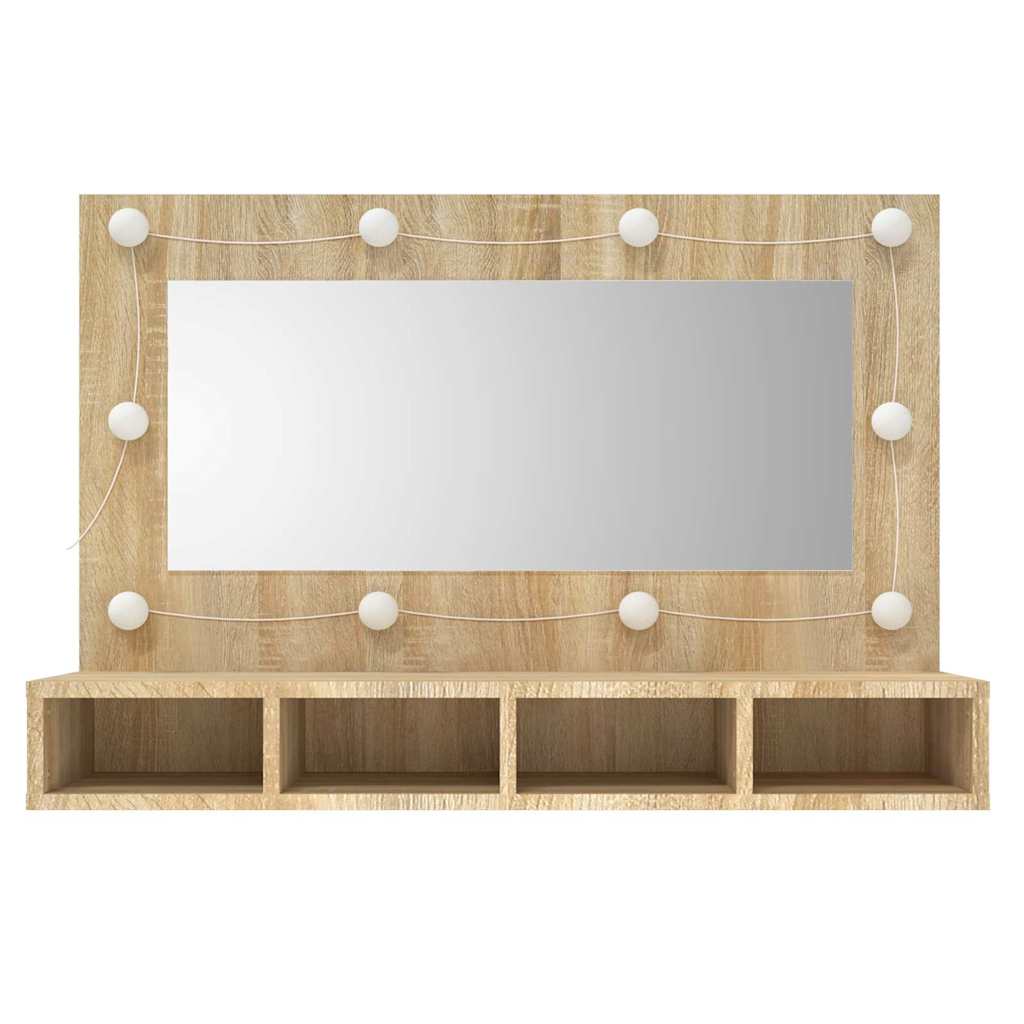 vidaXL Mirror Cabinet with LED Sonoma Oak 90x31,5x62 cm