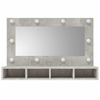vidaXL Mirror Cabinet with LED Concrete Grey 90x31.5x62 cm