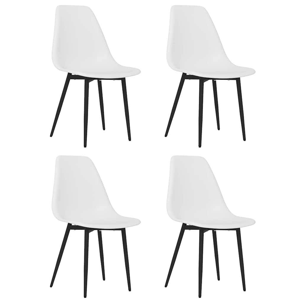 vidaXL Dining Chairs 4 pcs White PP